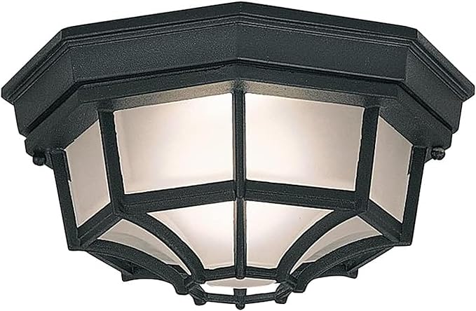 Designers Fountain 2067-BK Builder Cast Outdoor Flush Mount Ceiling Light 10.5 in W Black