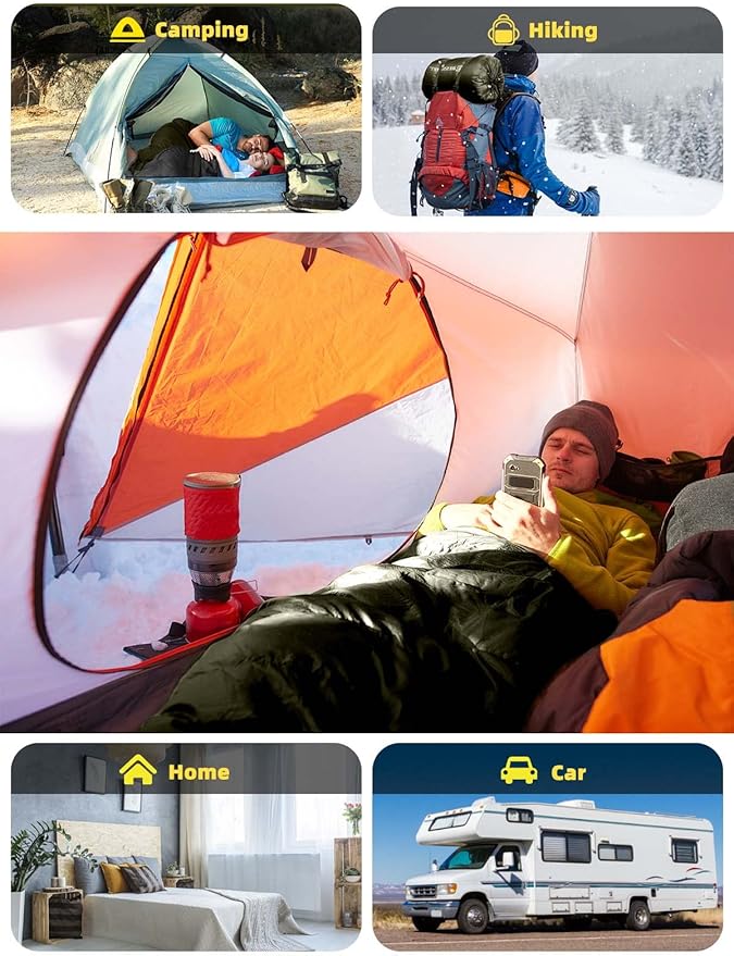 Bessport Mummy Sleeping Bag | 15-45 ℉ Extreme 3-4 Season Sleeping Bag for Adults Cold Weather– Warm and Washable for Hiking Traveling &amp Outdoor Activities