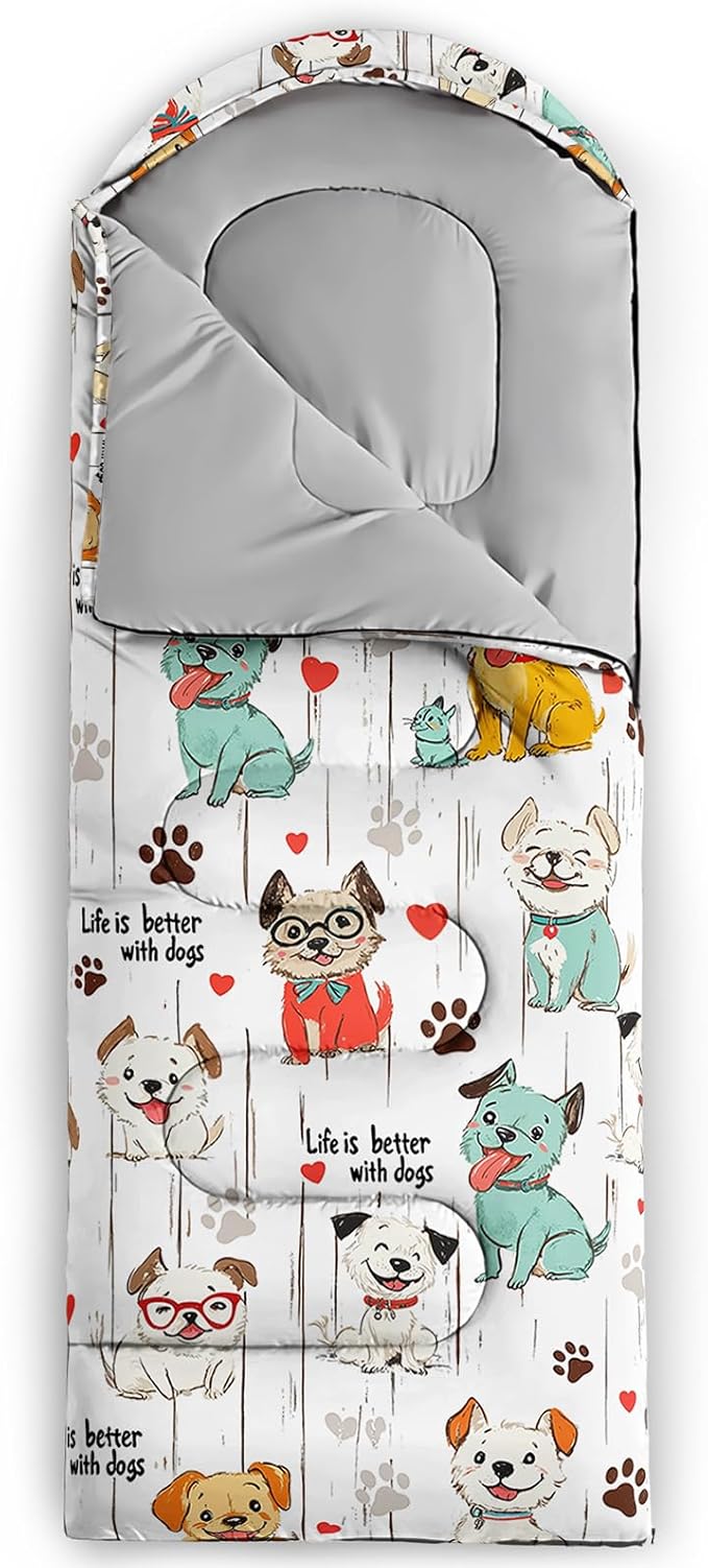QOOMO Camping Sleeping Bags3 Season Warm &amp Cool WeatherLightweightWaterproof Sleeping Bags for Adults &amp KidsTravelingand OutdoorsCamping Gear Equipment