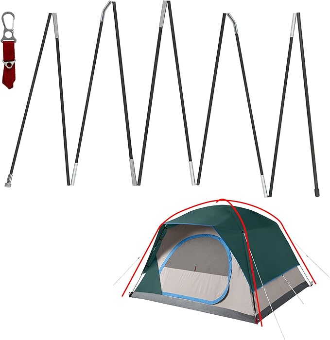 Tent Poles Replacement for Coleman Skydome 4 Person Camping Tent Camping Tent Accessories for Coleman Camping Tent Pre-Assembled Replacement Poles
