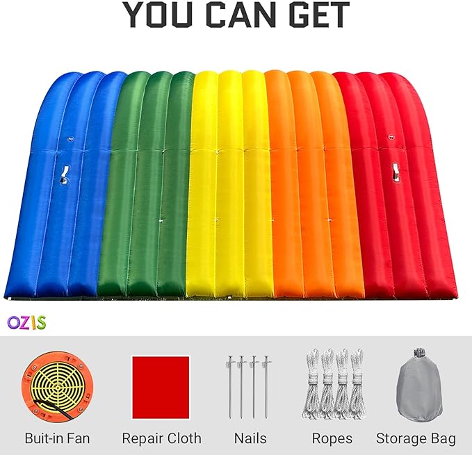 OZIS 16Ft Inflatable Tunnel Entrance Sports with Installed Blower Inflatable Football Tunnel Tent Entryway for Business Advertising Event Exhibition Promotion(Rainbow16x10x10Ft)