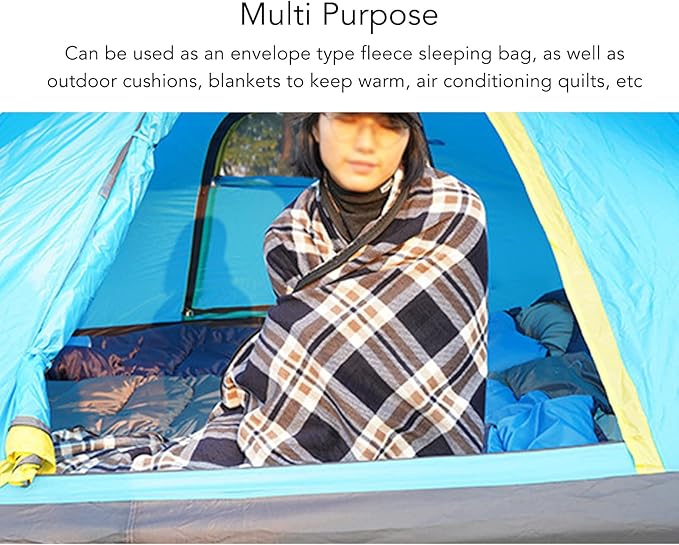 Fleece Sleeping Bag Portable Travel Warm Sleeping Bag Sleeping Bag Liner Ultralight Travel Sleeping Bag for Adults Outdoor Camping Hiking Climbing