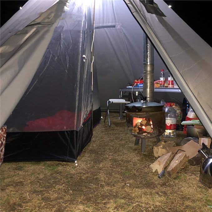 Ultralight Half Mesh Tent for Tipi Hot Tent 1-2 Person Mesh Camping
