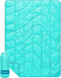 Rumpl Travel Puffy Blanket Ultra-Packable Travel-Size Warmth and Comfort Seafoam
