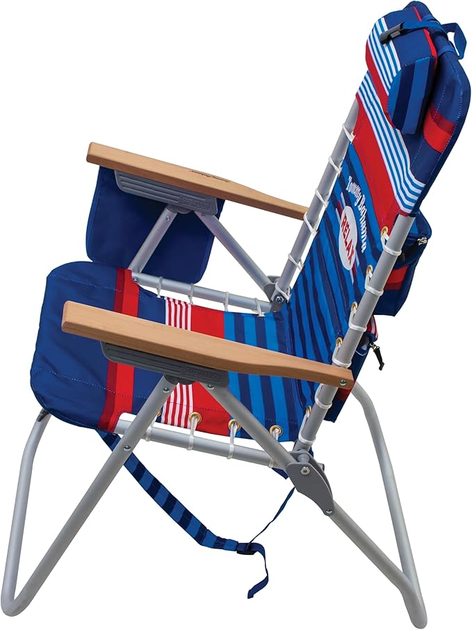 Tommy Bahama Hi-Boy 17 Seat Height 4-Position Lace-Up Suspension Folding Beach Backpack Chair