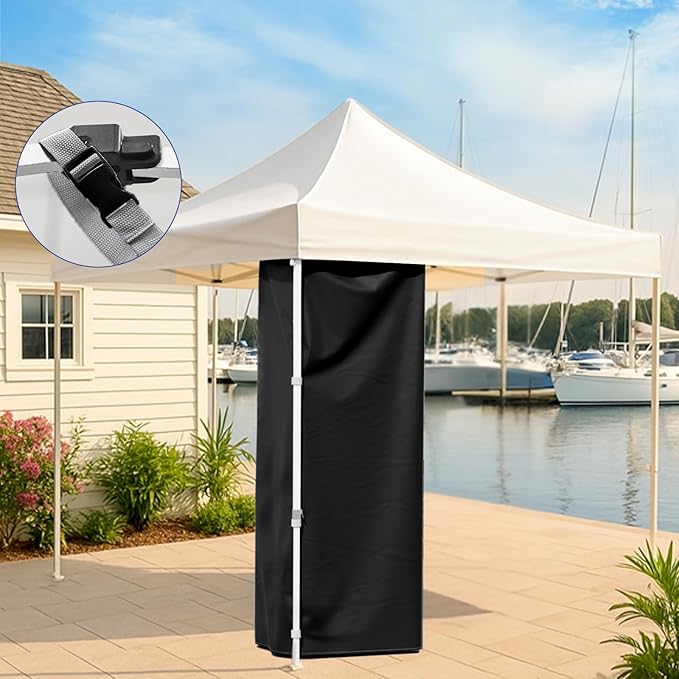 EAGLE PEAK Portable Privacy Tent Changing Room for Pop Up Canopy Fits Canopies with Cross Bars Outdoor Hanging Privacy Curtain 29.5 L x 29.5 W x 80.7 H Black