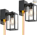 WIHTU Outdoor Wall Light Fixtures with GFCI Outlet 2-Pack Waterproof Porch Lights Alunmium Exterior Lighting Fixture Modern Outside Light Wall Mount for House Patio Front Door Garage Entryway Garden