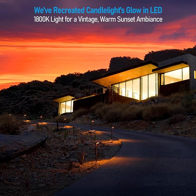 LEONLITE 12-Pack 5CCT Anti-Glare Low Voltage Pathway Lights 5W Wired LED Landscape Path Lights Aluminum IP65 Outdoor Landscape Lighting for Walkway Yard 1800K/2700K/3000K/4000K/5000K ETL