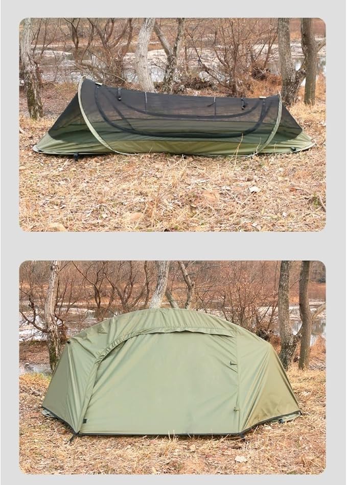 Waterproof Ultralight Backpacking bivy Tent | Freestanding 1-Person Tents for Camping/bivy/Hiking |pop up Tent Mosquito-Proof Outdoor Shelter