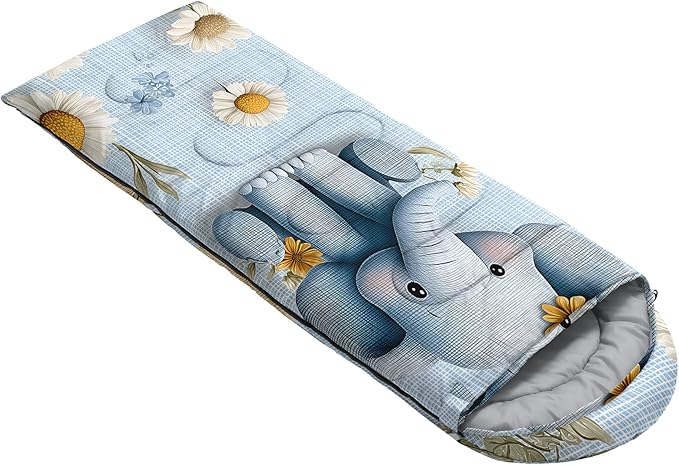 AILONEN Cartoon Camping Sleeping Bag for Boys Girls AdultsLightweight &amp Waterproof3 Season Warm &amp Cold WeatherPortablePrinted Sleeping BagTravelingCampingHiking