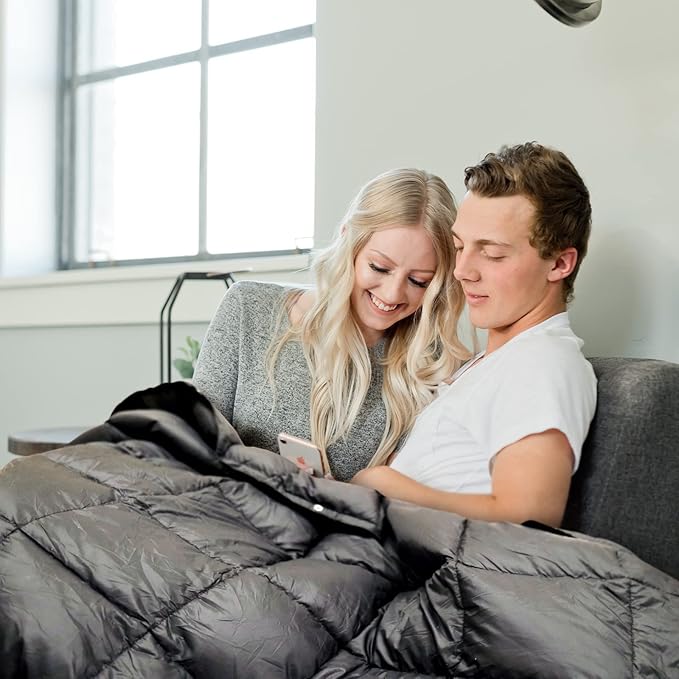 KingCamp Puffy Blankets for Cold Weather Camping Warm Down Alternative Outdoors Indoors Quilt Lightweight Compact Packable Windproof Blanket for Stadium Airplane Travel Picnics Backpacking