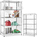 Waterproof Shelf CoverDurable Dustproof Storage Wire Rack CoversOutdoor Shelving Covers for Wire Shelves with Zipper 36''x16''x72''ClearCover Only