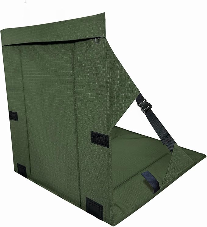 Folding Seat Cushions for Outdoor StadiumsPortable Adjustable Bleacher Chairs Featuring Back Support and CushionsLightweight Enhanced Thickness Dirt-Resistant（Green）