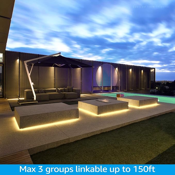 TORCHSTAR Premium 50ft LED Neon Rope Lights Easter &amp Spring Decoration Outdoor IP67 Waterproof 120V UL Plug ETL Listed Connectable Neon Light Strip for Shop Sign Max 3 Sets(150FT) Warm White