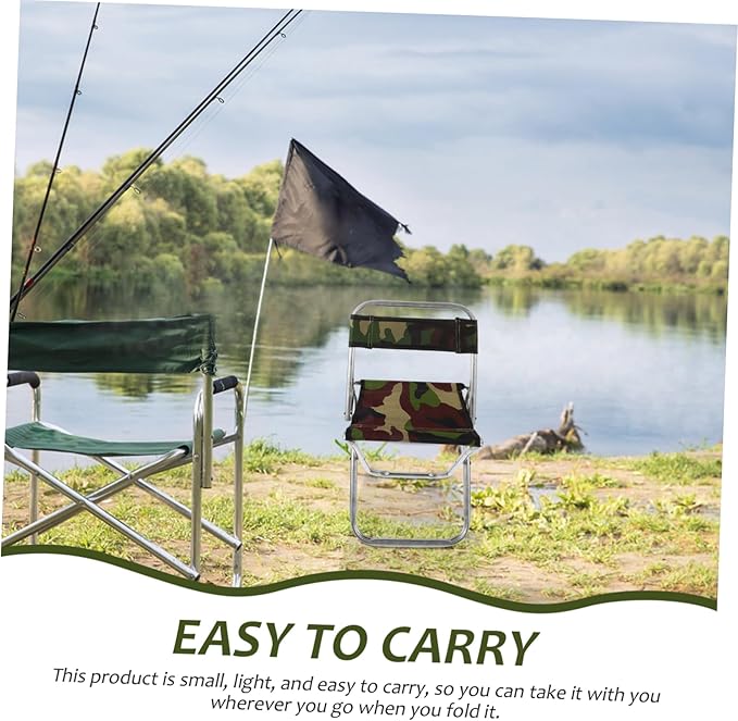 BESPORTBLE Camping Seat Portable Folding Chair Metal Frame Fishing Stool Compact for Storage