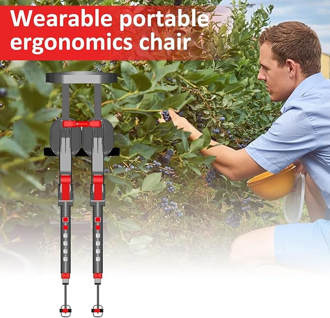 Wearable Chair - Portable Folding Invisible Seat Adjustable Chairless Leg Brace | Ergonomic Outdoor Fishing Stool 3-levell Adjustable Wearable Seat Suitable for Barbers Chefs and Work Flexibility