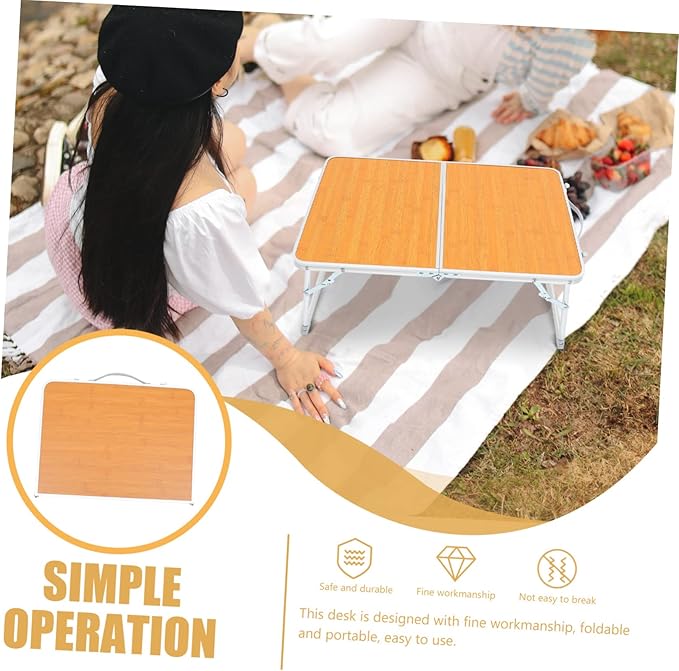Angoily Portable Foldable Table Wear Resistant Camping Desk for Home Outdoor Use Versatile Bed Table for Laptop Reading and Dining