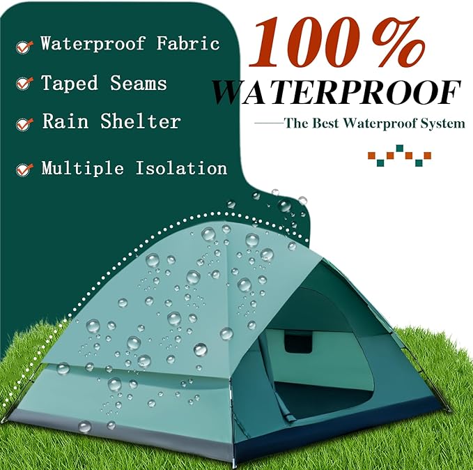 Camping Tent for 2/4/6 Person Dome Camping Tent with Removable Rainfly Waterproof &amp Windproof Tent Double Layer Family Tents Easy Setup Tent for Hiking Backpacking Picnic
