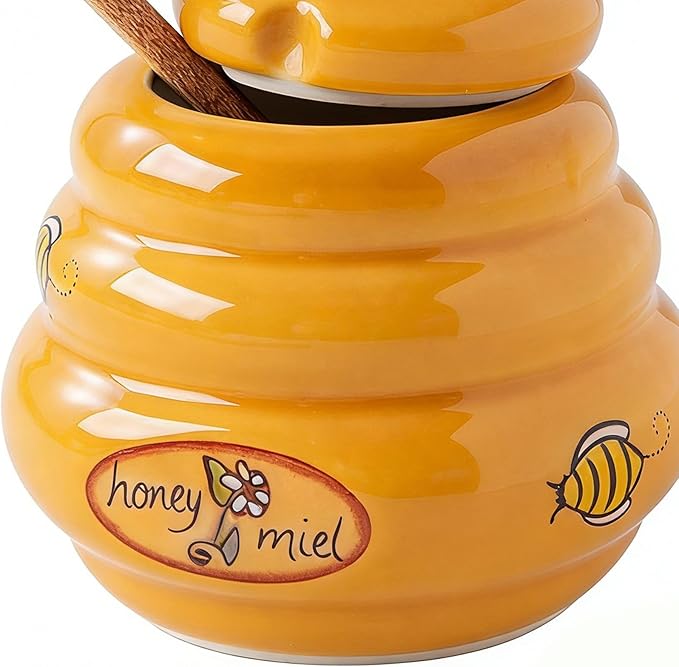 Honey Dispenser Cute Small No Drip Pot Honey Dispenser No Drip Jar for Syrup Jam Sauce Home Apartment Kitchen Office Dorm Farmhouse Restaurant Baking