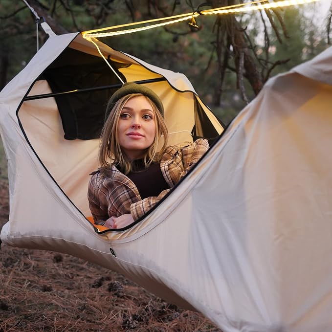 Haven Tents Lay Flat Hammock Tent - Waterproof Camping Hammock with Mosquito Net Insulated Pad and Rainfly - Haven Tent Haven XL Haven Safari
