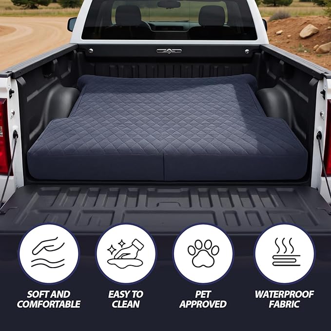 Truck Bed Air Mattress Sheet for 5.5 to 5.8 ft Pickup Trucks Waterproof Cover Protector for Short Truck Air Mattress Soft Flocked Tpu Surface Camping Trucks Bed Bedding for Outdoor Overlanding Travel