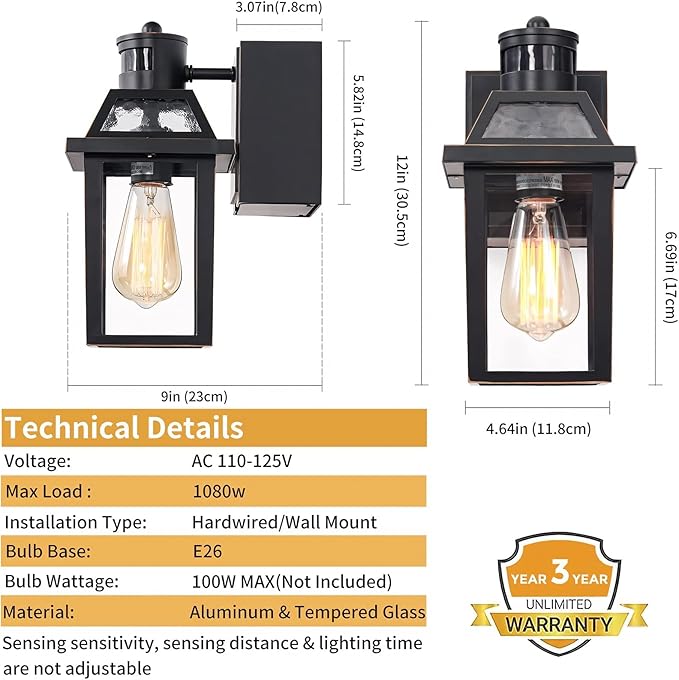 Porch Lights with GFCI Outlet Dusk to Dawn Outdoor Lights with Outlet 3 Lighting Modes Exterior Light Fixture Waterproof Outside Lights for House Front Door Patio Garage