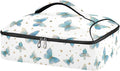 Casserole Carrier Beautiful Pattern Green ButterfliesInsulated Casserole Carrier for Hot or Cold Food Thermal Lunch Tote for Potluck Parties Picnic Beach Fits 9 x 13 Inches Baking Dish