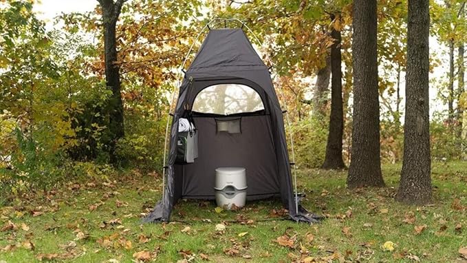 SylvanSport Privy Bivy Privacy Tent - Windproof Portable Shelter for Camping Toilets &amp Changing Room - 6′ 8″ of Interior Height - Easy Setup - Pop-Up Pod with Window for Camping Beach &amp Tail