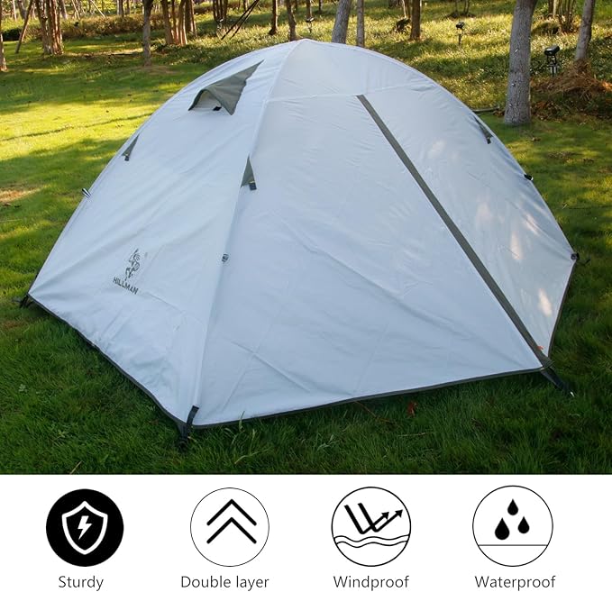 HILLMAN 1/2/3/4 Person Tents for Camping Instant Lightweight Backpacking Tents Easy Set Up Waterproof Family Camping Tent with Rainfly &amp Carry Bag Portable Dome Tent for Camping Hiking &amp Trave