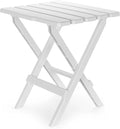Camco 51695 White Large Adirondack Portable Outdoor Folding Side Table Perfect for The Beach Camping Picnics Cookouts and More Weatherproof and Rust Resistant