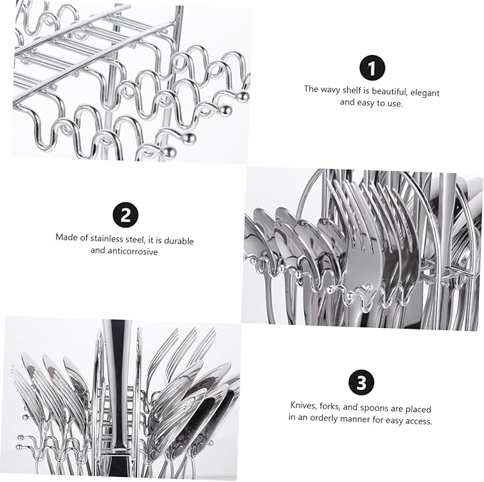 PRETYZOOM 24-Piece Stainless Steel Cutlery Set Compact Tableware Forks and Spoons Dishwasher Safe for Home and Outdoor Dining