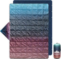 zzlamb Hooded Stadium BlanketWaterproof Outdoor Camping Blanket Polar FleeceWarm Windproof Portable for StadiumSportsPicnicBeachCarPets56x75in Purple Green Fade