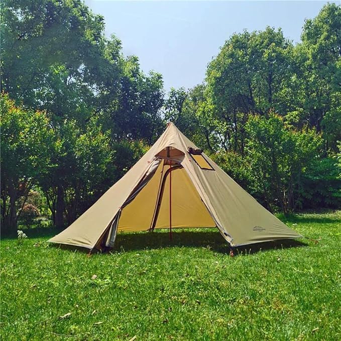 Tipi Hot Tent with Fire Retardant Stove Jack for Flue Pipes 2~3 Person Lightweight Teepee Tents for Family Team Outdoor Backpacking Camping Hiking