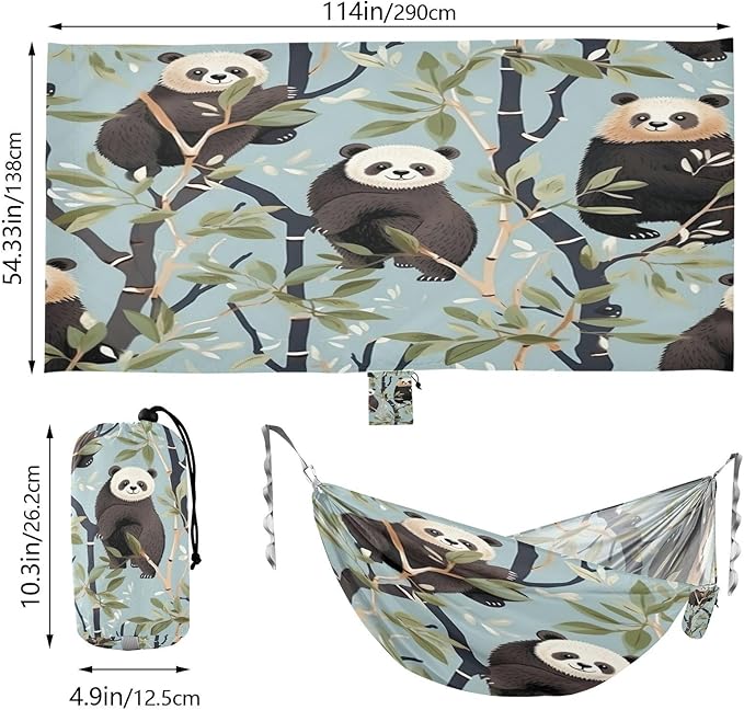 Sloth Leaves Camping Hammock Single Portable Hammocks with Tree Straps &amp Attached Carry Bag 330Lbs Capacity Perfect for Outside Indoor Hiking Beach Backpack Travel
