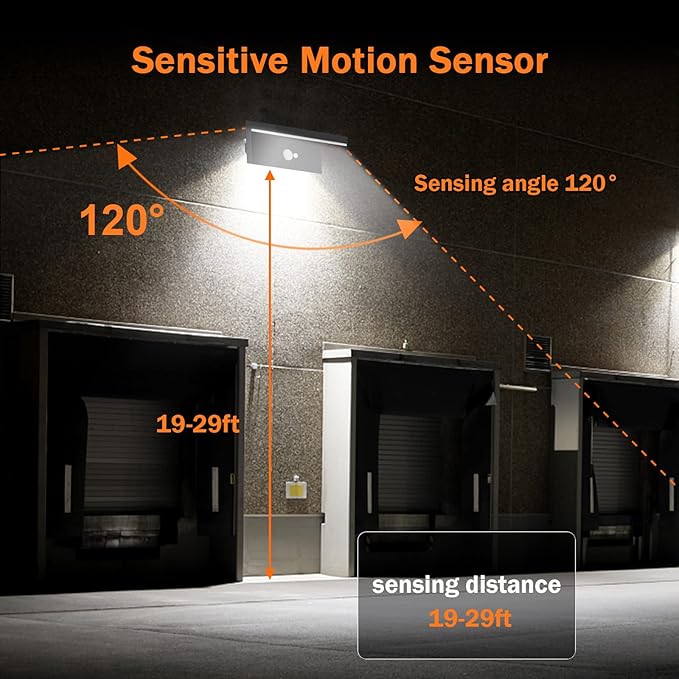 Solar Outdoor Wall Lights 2 PackMotion Sensor Waterproof Dusk to Dawn Solar Porch Wall Mount Lamp Black Modern Exterior Light Fixture 3000K 5W for Garage House Patio
