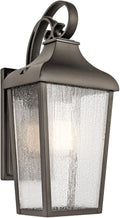 Kichler Forestdale 14.75 1 Light Outdoor Wall Light with Clear Seeded Glass in Olde Bronze®