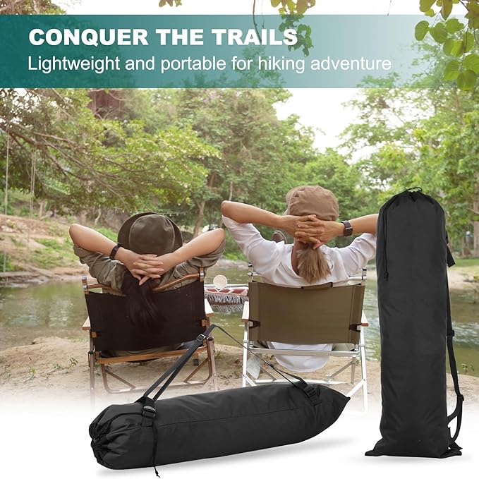 PATIKIL Foldable Camp Chair Replacement Bag Camping Chairs Folding Chair Carry Bag with Adjustable Shoulder Straps for Outdoor Camping Fishing Storage Black
