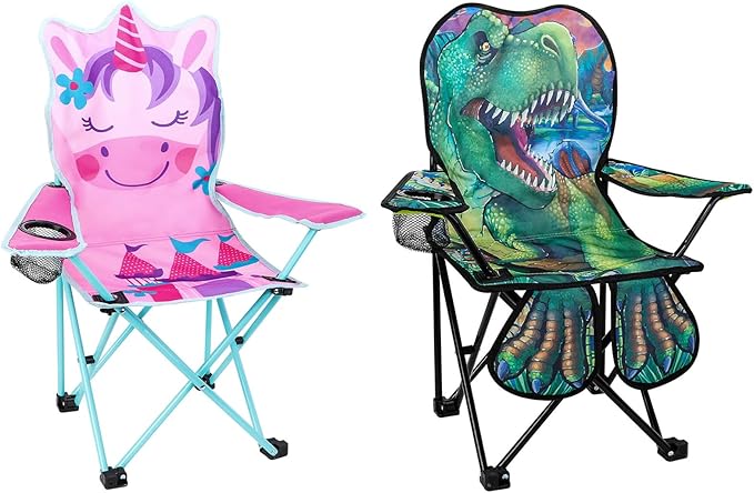 KABOER Kids Outdoor Folding Lawn and Camping Chair with Cup Holder and Carrying Bag Children's Camping Chairs
