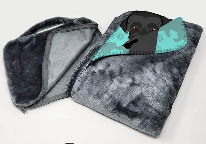 Caroline's Treasures MLM1058TBLT Black Schnauzer Soft Travel Blanket with Bag Airplane Blanket Indoor Outdoor Camping Blanket for Traveling Picnics Beach Trips Concerts