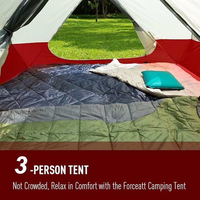 Forceatt Camping Tent for 3 Persons Backpacking Tent Waterproof &amp Windproof Easy Set up 丨 Instant Tent with Rain Fly for Camping Hiking Family Trips