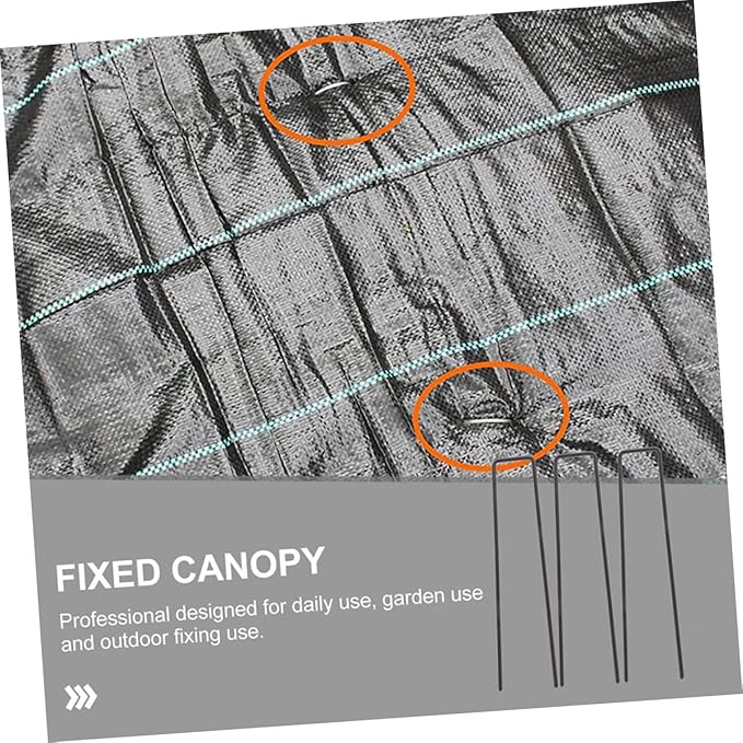 POPETPOP 50Pcs Heavy Duty U Shaped Ground Stakes for Gardening Durable Galvanized Landscape Nails for Securing Artificial Grass Tents and Outdoor Projects
