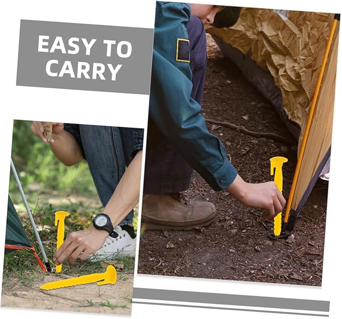 36Pcs Plastic Tent Stakes Durable Ground Anchors for Camping Beach Umbrellas and Outdoor Activities Lightweight Easy to Install Serrated Design for Strong Grip