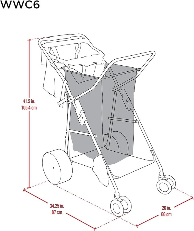 Rio Beach Wonder Wheeler Deluxe Utility Lawn and Beach Foldable Cart Blue Print
