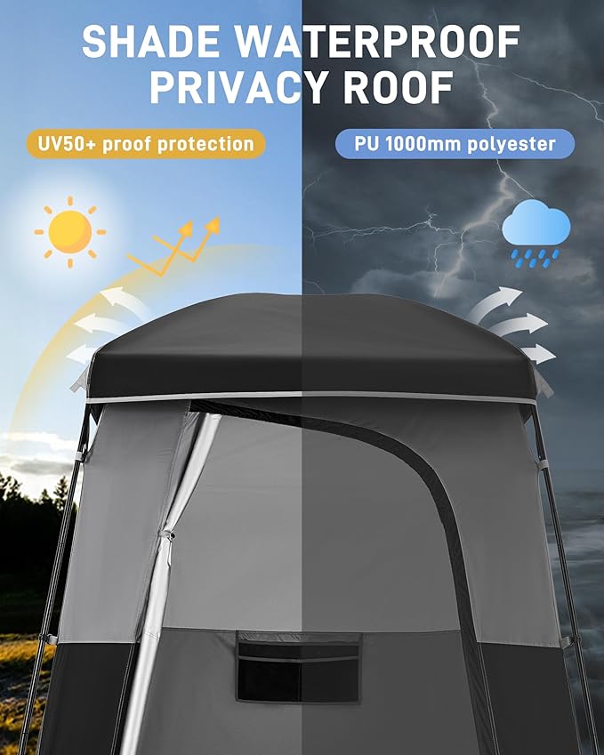 KingCamp Shower Tent Portable Privacy Tent Outdoor Camping 1/2 Room Toilet Tents with Shower Bag &amp Dressing Room for Beach Camping &amp Hiking