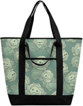 Insulated Shopping BagLarge Reusable Cooler Bags Cabbage Pattern Printed Foldable Shopping BagTravel Waterproof Shoulder Bag