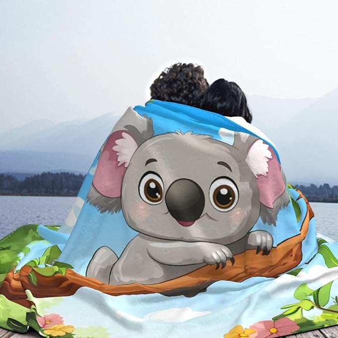 Koala Lying on The Tree Soft Fleece Blanket 60 * 50 inch Soft Sofa Blanket Suitable for Sofa Camping Travel Night Cover Blanket