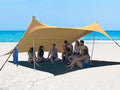 10×10ft UPF50+ Beach Tent Sun Shelter Windproof Stable Outdoor Pop Up Beach Shade Canopy for Camping Fishing Backyard Fun or Picnics 2 Poles