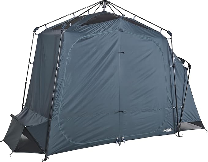 Kakadu Outback Shower Tent Deluxe Triple Room Portable Privacy Shelter Outdoor Camping Toilet Tent Changing Room Sturdy Easy Setup - with LED Light Carry Bag Towel Rod
