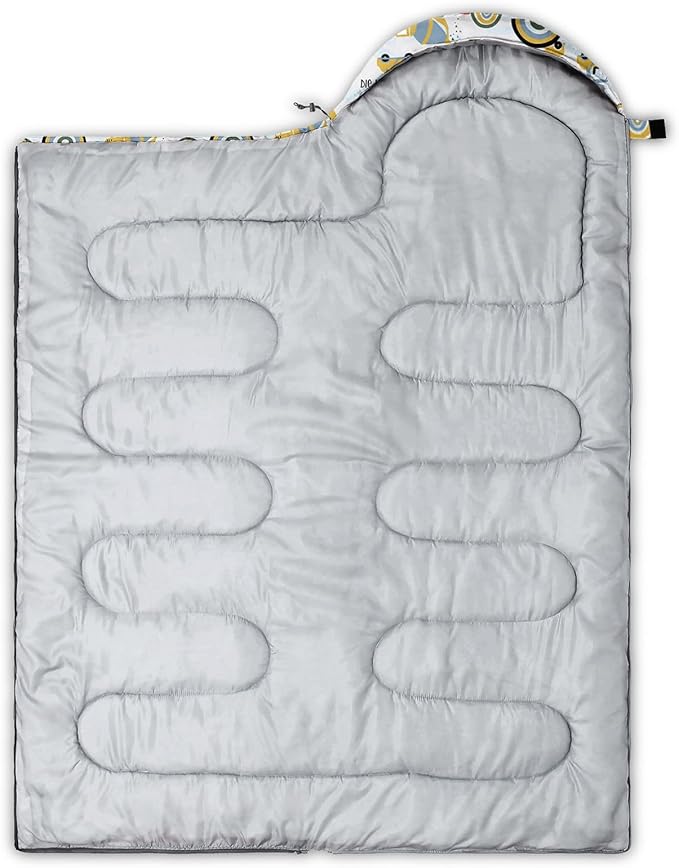 Kids Sleeping Bag for Boys GirlsBlue Ripples Print-Lightweight Warm Portable Outdoor Indoor-Waterproof Cold Weather Resistant Sleeping Bag for Camping Hiking