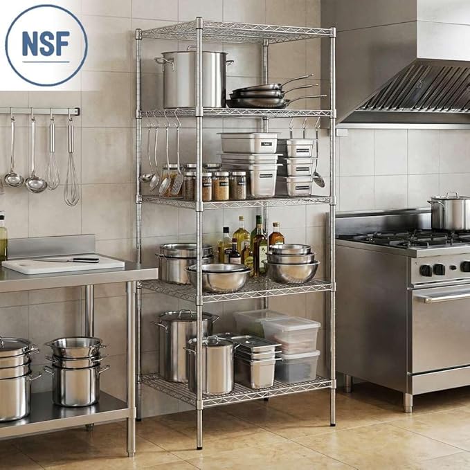 2-Pack 24 x 30 Chrome Additional Wire Shelf for Shelving Units Replacement Shelves for Wire Rack
